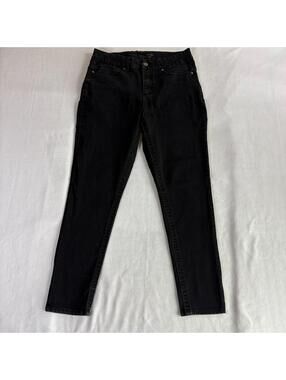 Skinny High Rise Jeans Tummyless Shaping Stretch Tag 12 Fits Like 32X28 Black